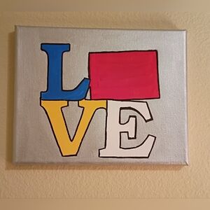 Love Colorado Original Acrylic Painting On Canvas Wall Decor Signed Art 8x10"